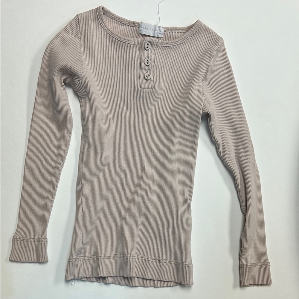 Jamie Kay Long Sleeve Ribbed Top - Light Pink